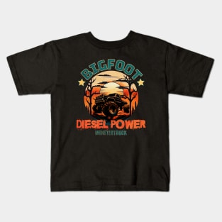 Vintage Bigfoot Monster Truck design Kids T-Shirt